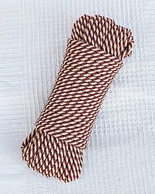 Corda PES djembe 5 mm Spirale Bordeaux / beige 20 m