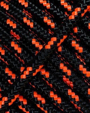 Corda tamburo djembè rinforzata 5 mm Nero / Arancione fluo 100 m