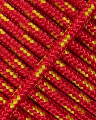 Corda tamburo djembè rinforzata 5 mm Rosso / Giallo girasole 20 m