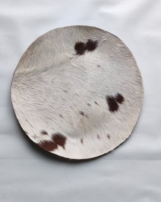 Pelle di bue / mucca tamburo semi spessa con pelo M