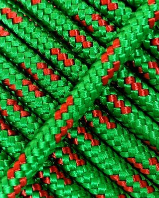 Corda tamburo djembè rinforzata 5 mm Verde / Rosso 20 m