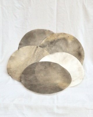 Pacchetto 5 pelli di cervidi tamburo djembè rasate declassate L