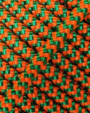 Corda PES djembe 5 mm Spina di pesce Arancione fluo / verde 20 m