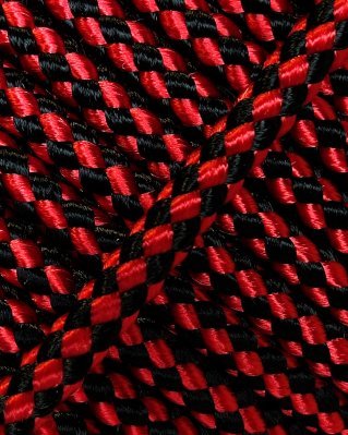 Corda PES djembe 5 mm Scacchiera Rosso / nero 20 m