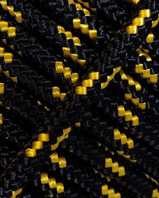 Corda tamburo djembè rinforzata 4 mm Nero / Giallo fluo 10 m